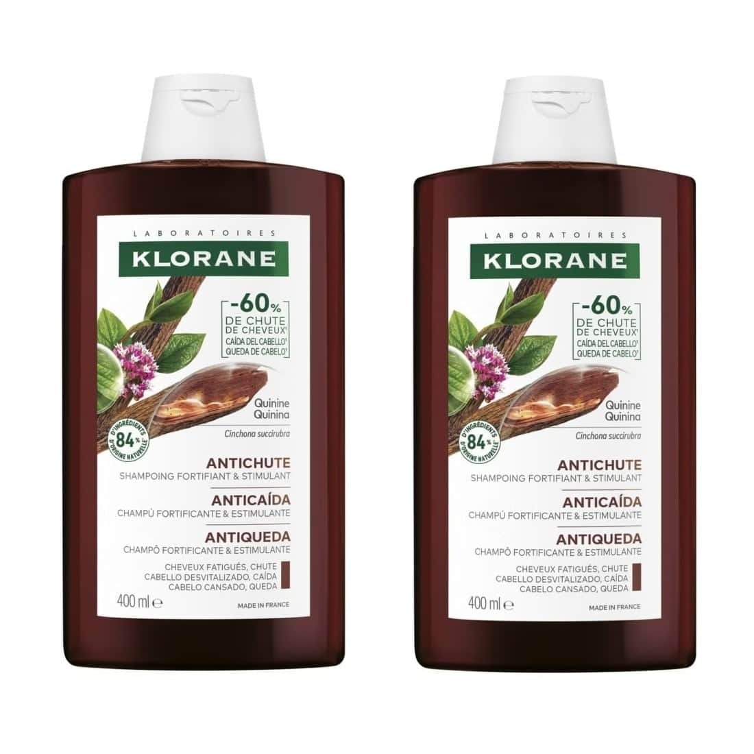 Klorane Champú a la Quinina y BIO Edelweiss Pack 2 x 400ml