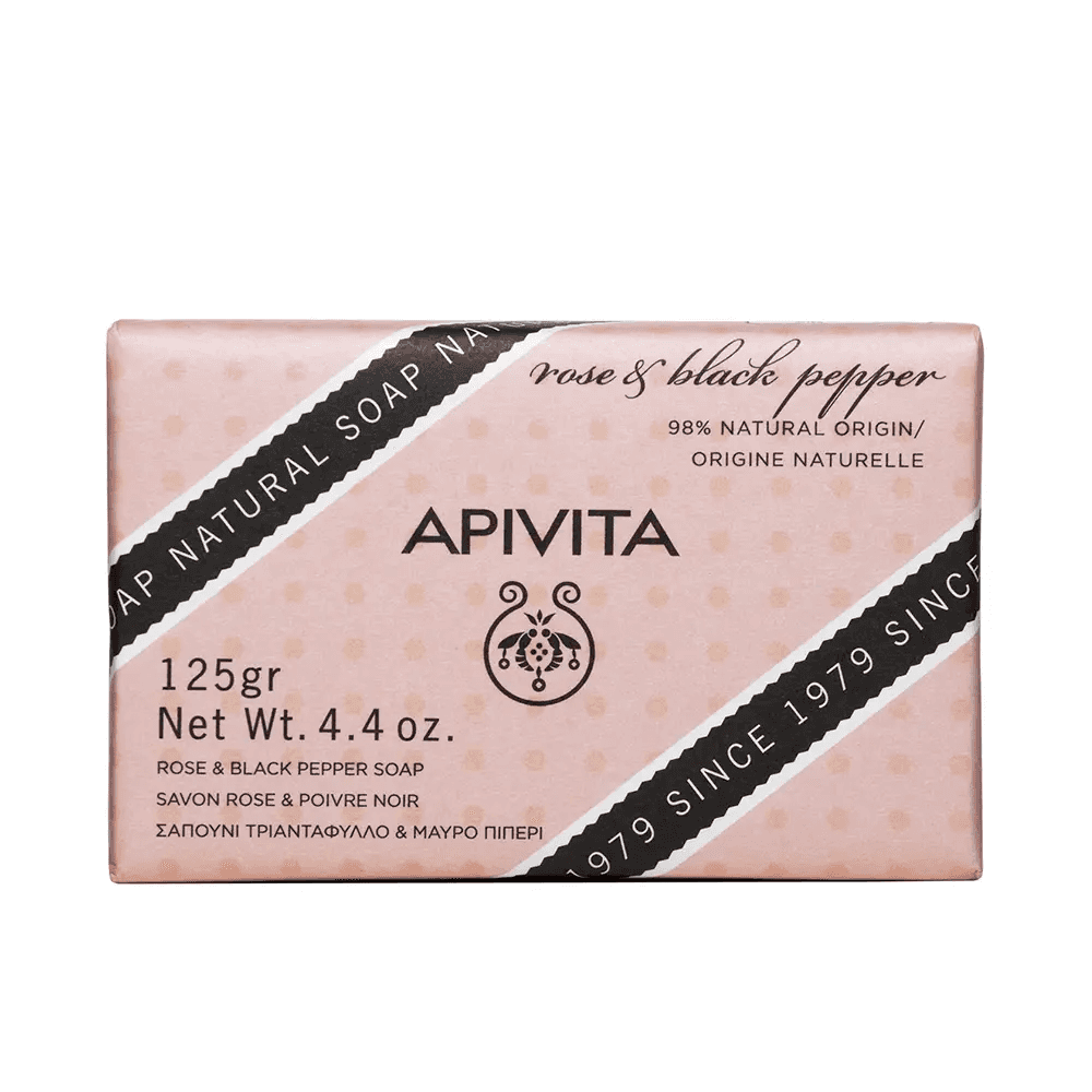 Apivita Jabón Natural con Rosa y Pimienta 125g